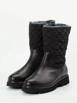 Sioux – Winterstiefel aus Leder und Stepptextil schwarz