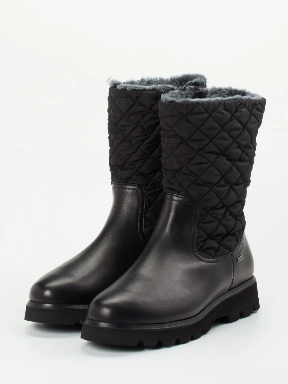Sioux – Winterstiefel aus Leder und Stepptextil schwarz