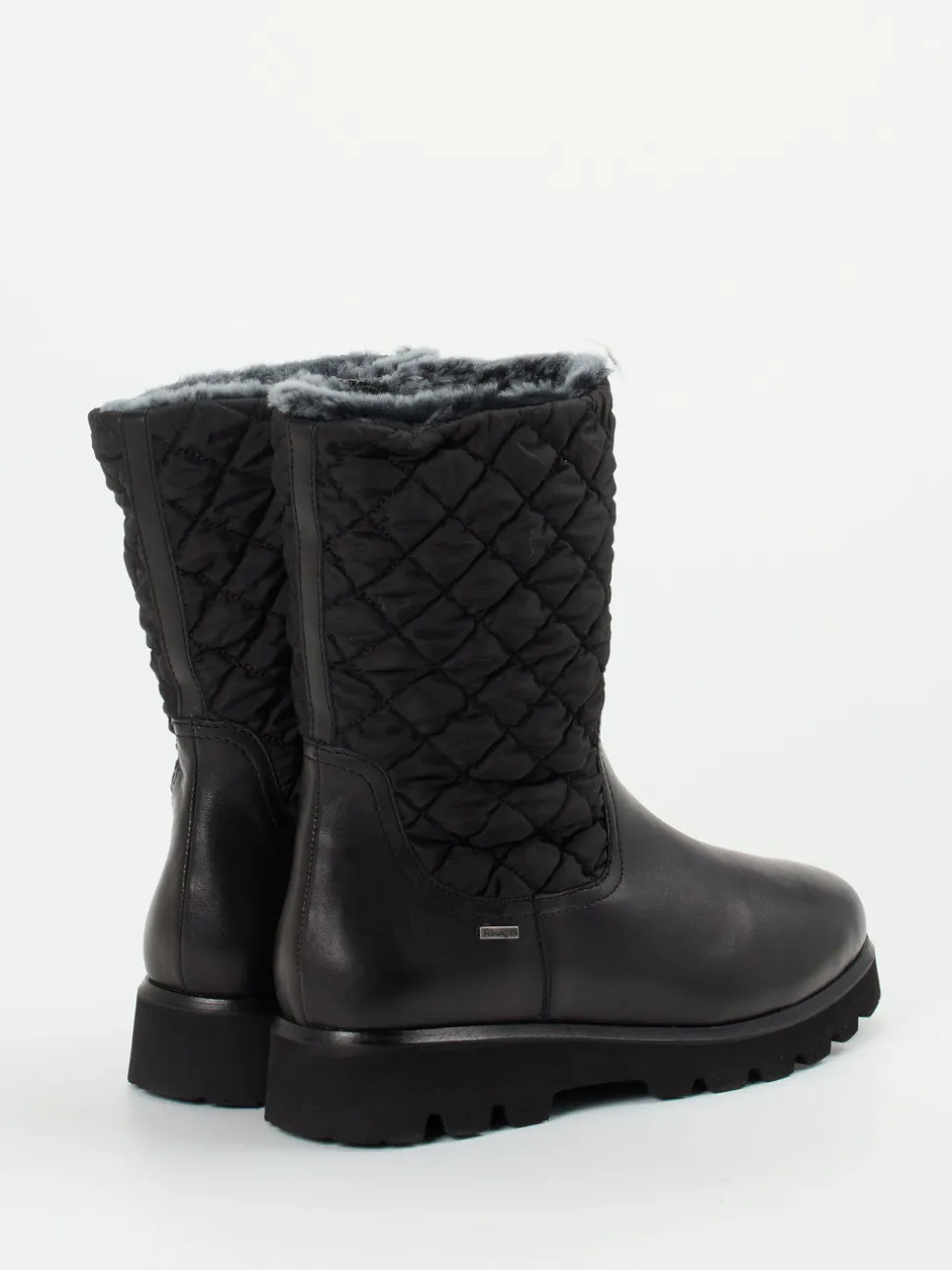 Sioux – Winterstiefel aus Leder und Stepptextil schwarz