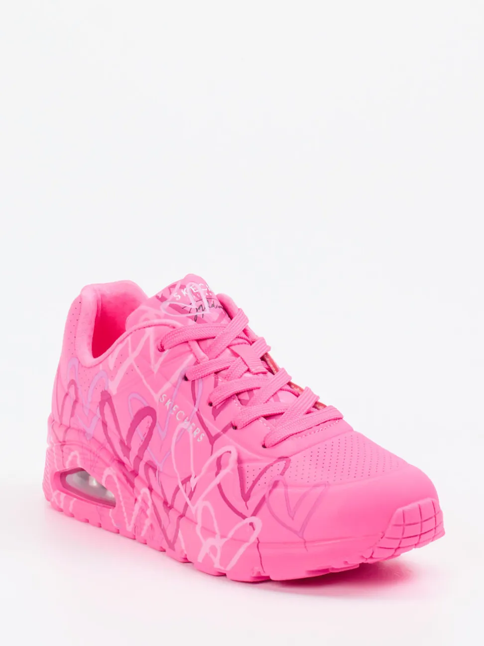 Skechers – Chunky Sneaker aus Nubukleder Neonpink