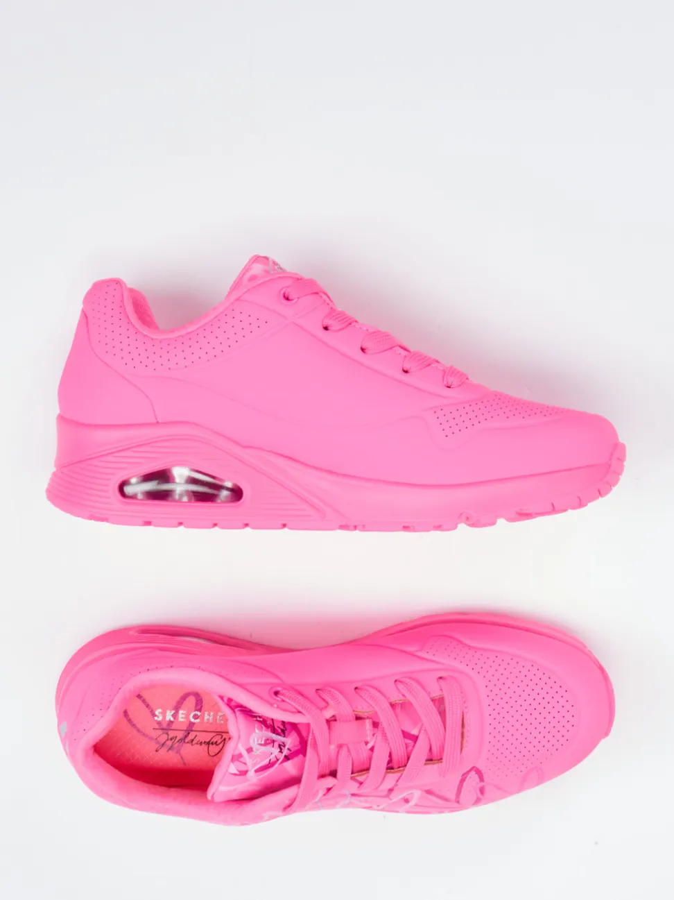 Skechers – Chunky Sneaker aus Nubukleder Neonpink