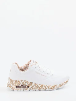 Skechers – Chunky-Sneaker aus Nubukleder Weiß