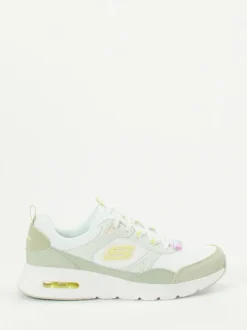 Skechers – Low-Top Sneaker aus Mesh und Veloursleder Weiß