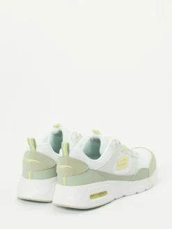 Skechers – Low-Top Sneaker aus Mesh und Veloursleder Weiß