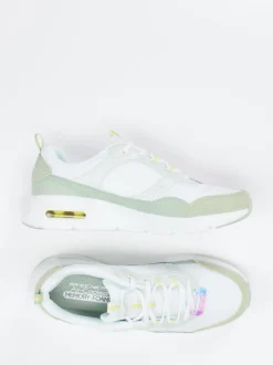 Skechers – Low-Top Sneaker aus Mesh und Veloursleder Weiß