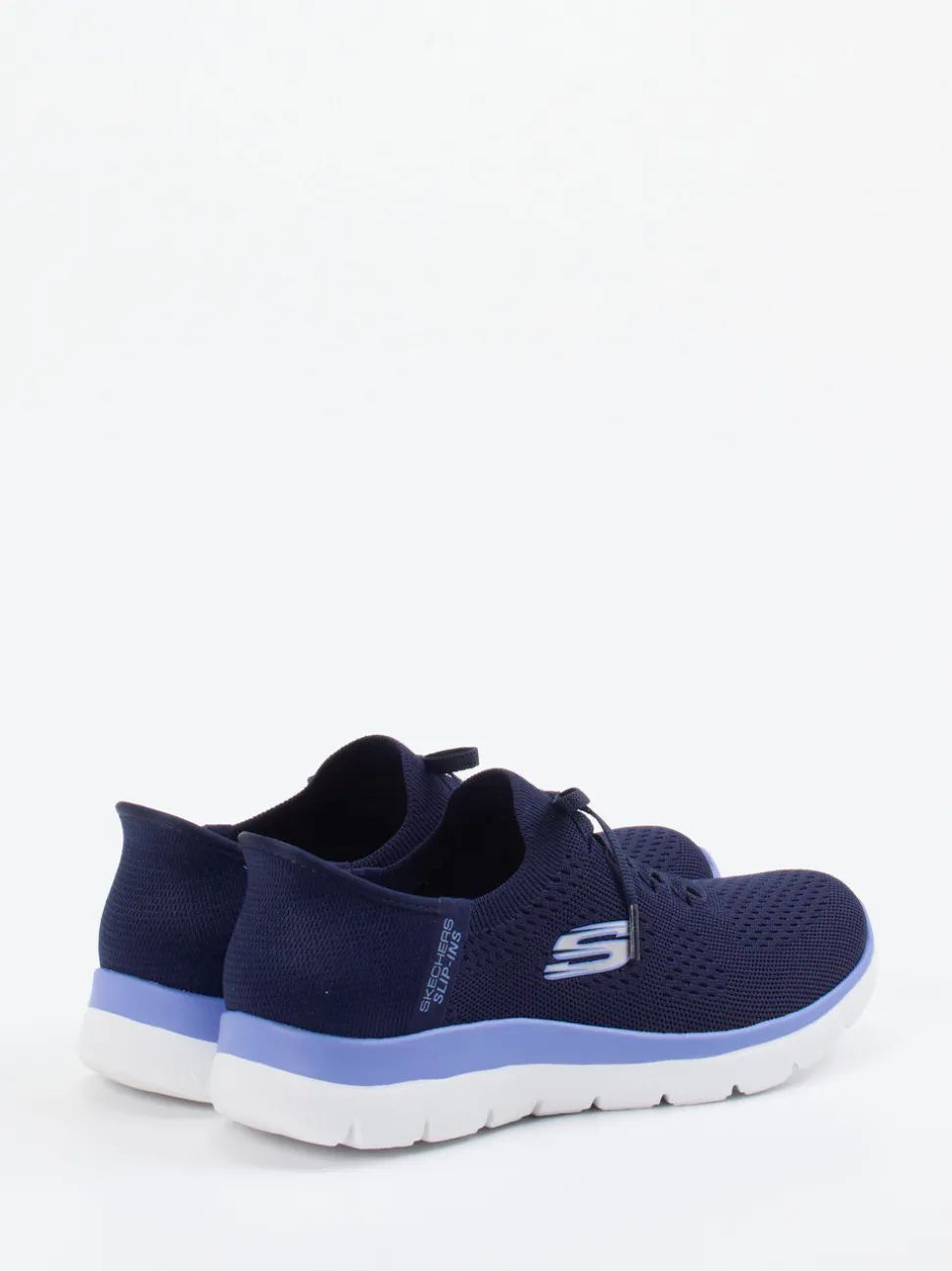 Skechers – Slip-On Sneaker aus gestricktem Textil blau