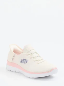 Skechers – Slip-On Sneaker aus Mesh-Textil cremeweiß