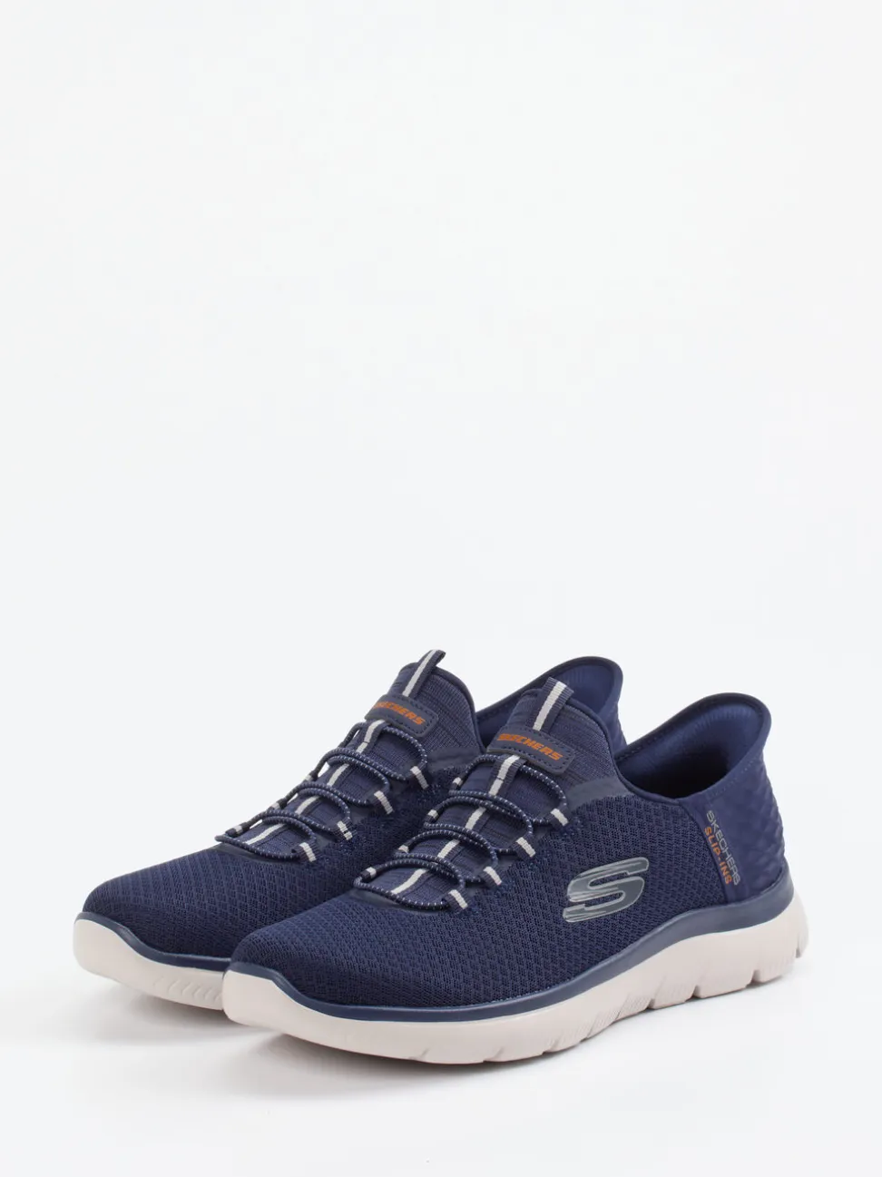 Skechers – Slip-On Sneaker aus Mesh-Textil blau