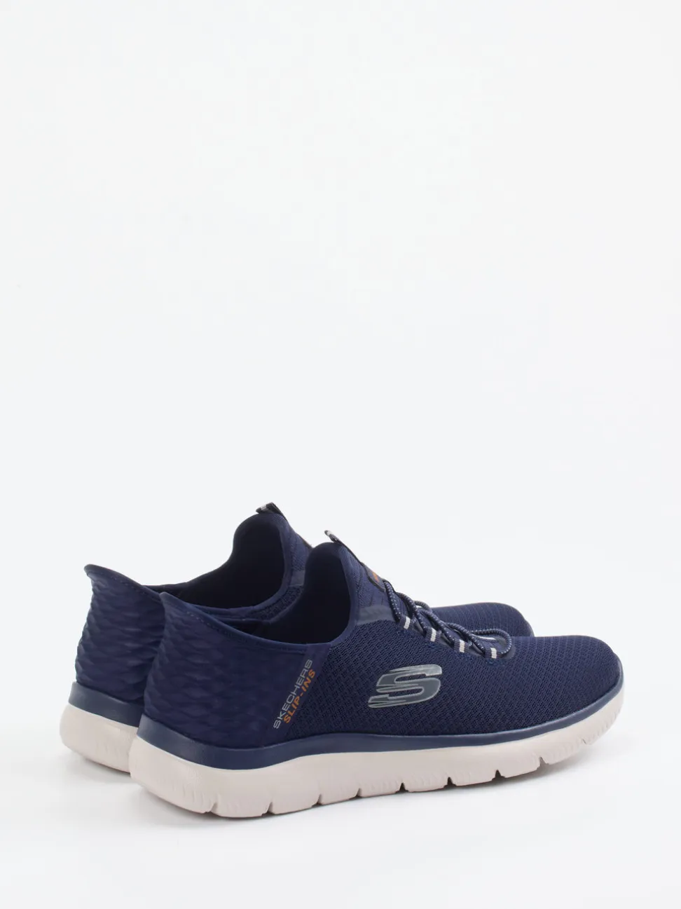 Skechers – Slip-On Sneaker aus Mesh-Textil blau