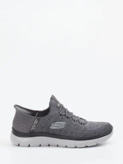 Skechers – Slip-On Sneaker aus Textilstrick grau