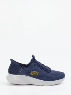 Skechers – Slip-On Sneaker aus Mesh-Textil marineblau