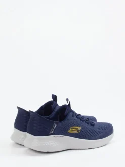Skechers – Slip-On Sneaker aus Mesh-Textil marineblau