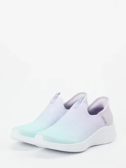 Skechers – Slip-On Sneaker aus gestricktem Meshtextil lavendel
