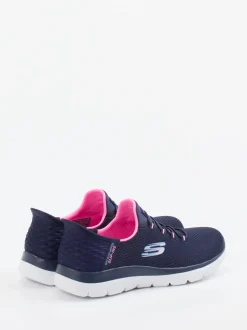 Skechers – Slip-On Sneaker aus Textil in Dunkelblau