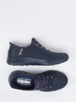 Skechers – Slip-On Sneaker aus Textil Dunkelblau
