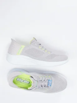 Skechers – Slip-On-Sneaker aus Meshtextil grau