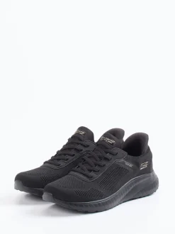 Skechers – Slip-On-Sneaker aus Textil schwarz