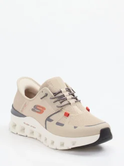 Skechers – Slip-On-Sneaker aus Mesh in Sandbeige