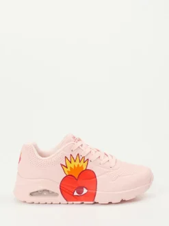 Skechers – Sneaker aus Leder in Pastellrosa