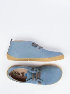 Snipe – Barfuß-Schnürschuh aus Nubukleder in Blau