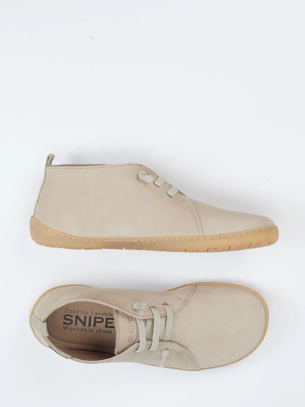 Snipe – Schnürschuh aus Nubukleder beigegrau