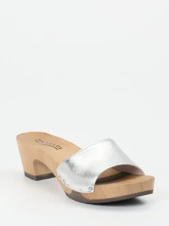 Softclox – Clogs aus Metallicleder mit Holzsohle