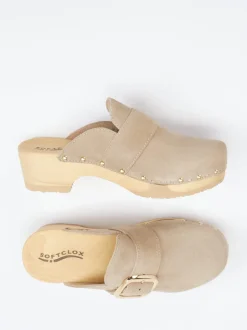 Softclox – Clogs aus Veloursleder mit Holzsohle