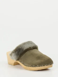 Softclox – Clogs aus Veloursleder mit Lammfell