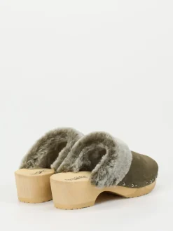 Softclox – Clogs aus Veloursleder mit Lammfell