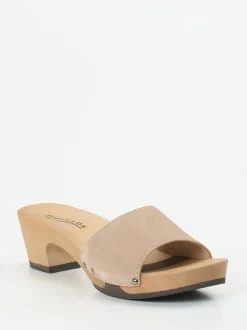 Softclox – Clogs aus Veloursleder mit Holzsohle