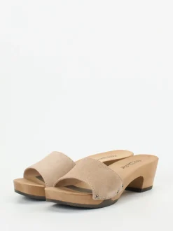 Softclox – Clogs aus Veloursleder mit Holzsohle