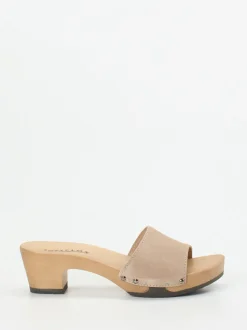 Softclox – Clogs aus Veloursleder mit Holzsohle