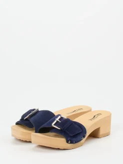 Softclox – Clogs aus Veloursleder in Dunkelblau