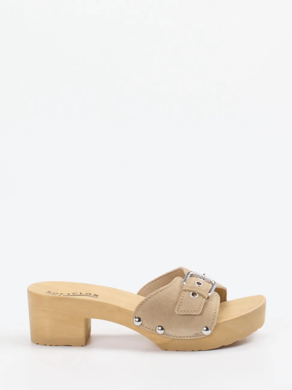 Softclox – Clogs aus Veloursleder in Beigebraun