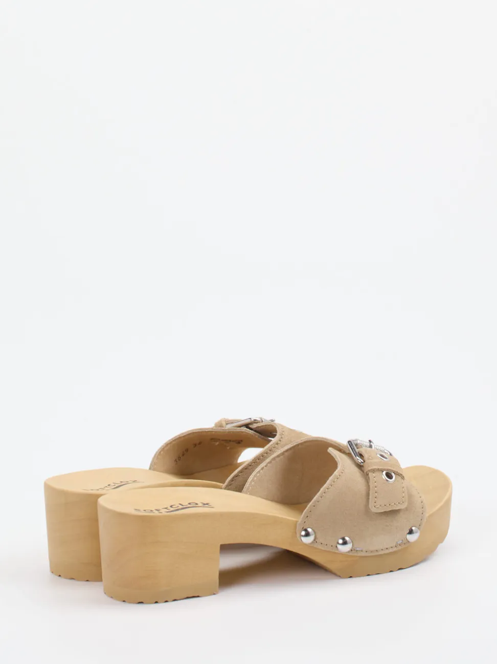 Softclox – Clogs aus Veloursleder in Beigebraun