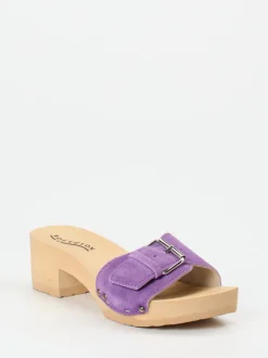 Softclox – Clogs aus Veloursleder in Flieder