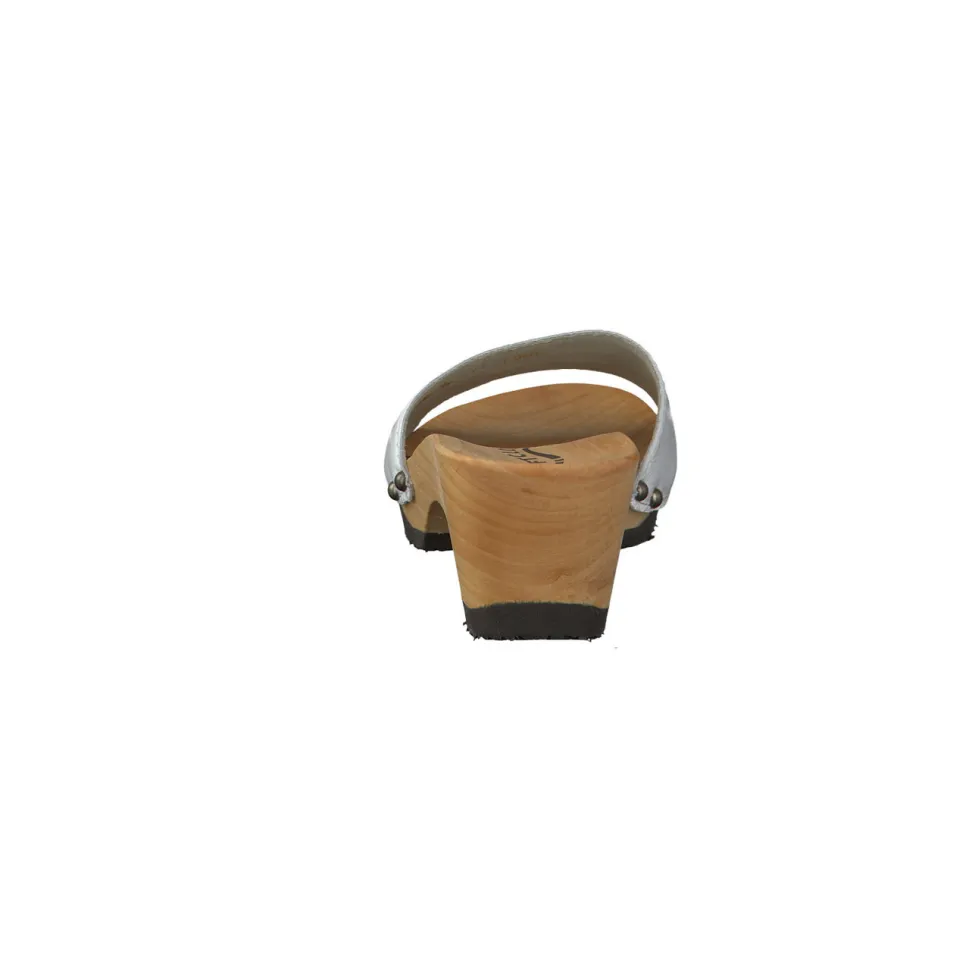 Softclox – Clog-Sandale aus Lackleder Weiß