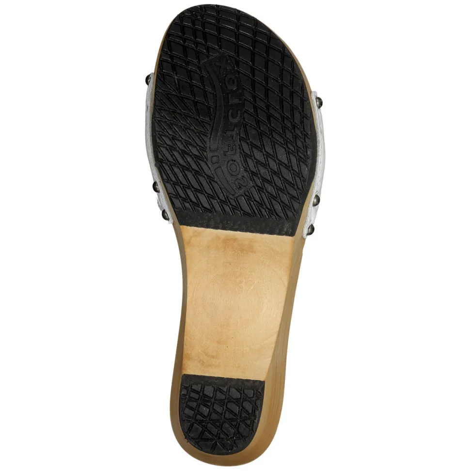 Softclox – Clog-Sandale aus Lackleder Weiß