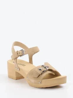 Softclox – Clogsandalen aus Veloursleder sandbeige