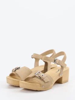 Softclox – Clogsandalen aus Veloursleder sandbeige