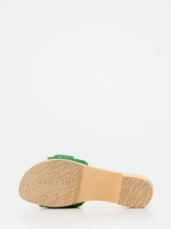 Softclox – Damen-Clogs aus Veloursleder grün
