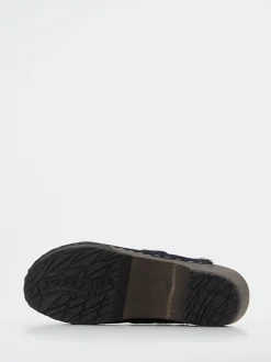 Softclox – Gefütterte Clogs aus Veloursleder Dunkelblau