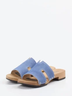 Softclox – Pantolette aus Textil mit Holzsohle