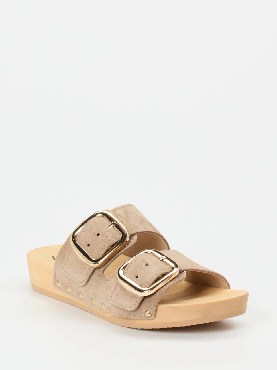 Softclox – Pantoletten aus Veloursleder beigebraun