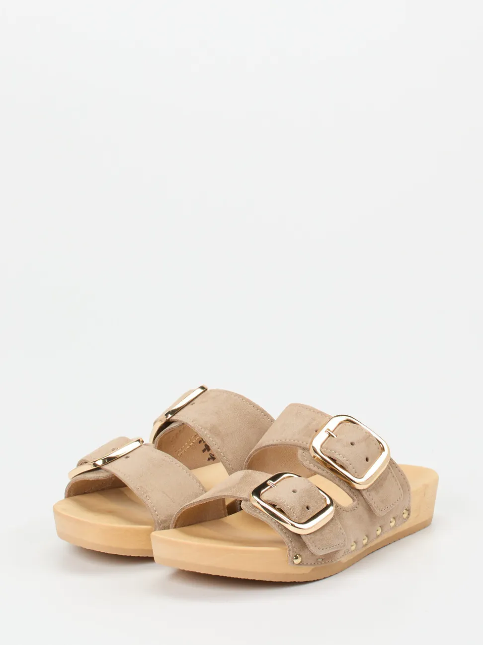Softclox – Pantoletten aus Veloursleder beigebraun