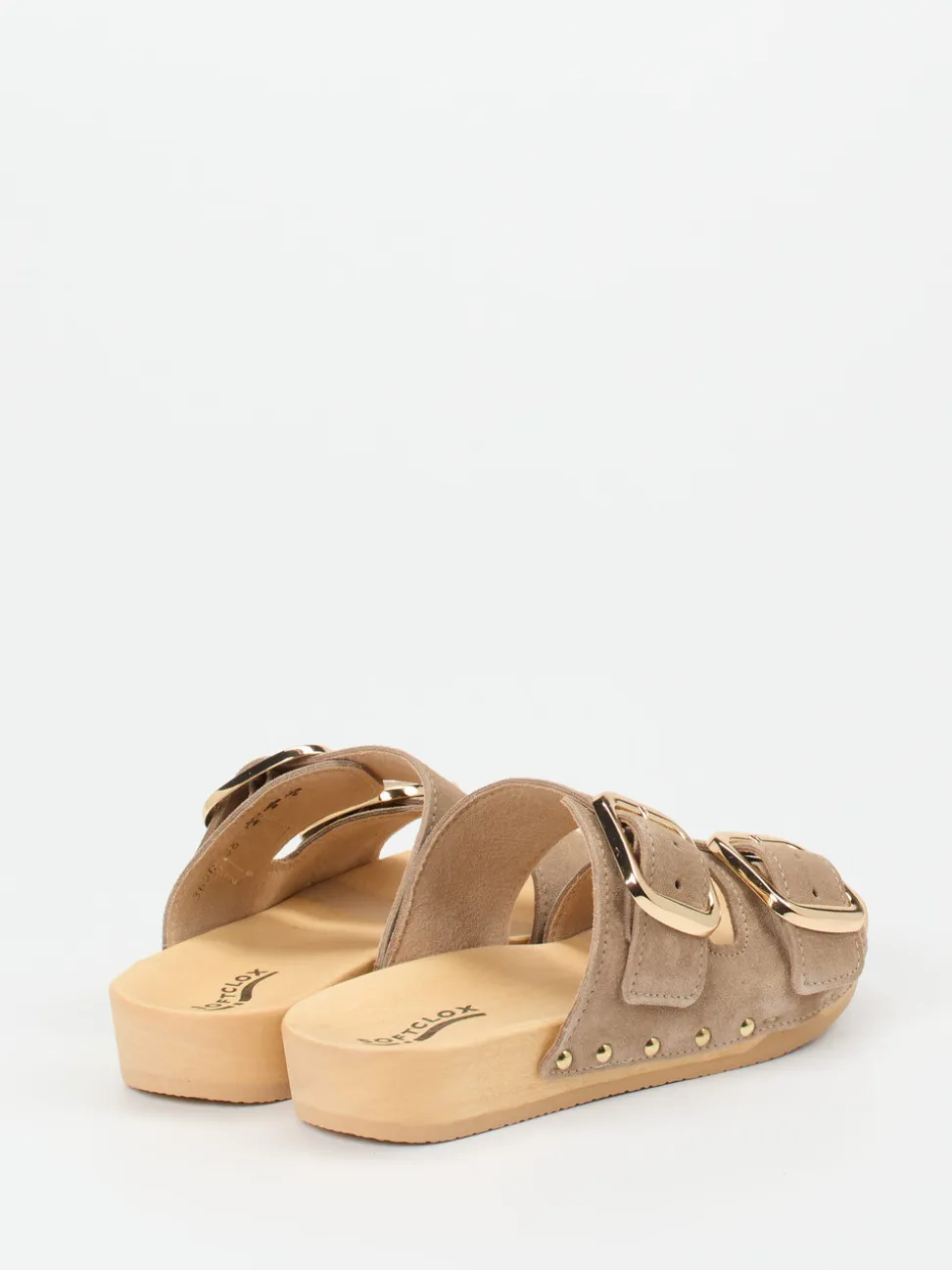 Softclox – Pantoletten aus Veloursleder beigebraun