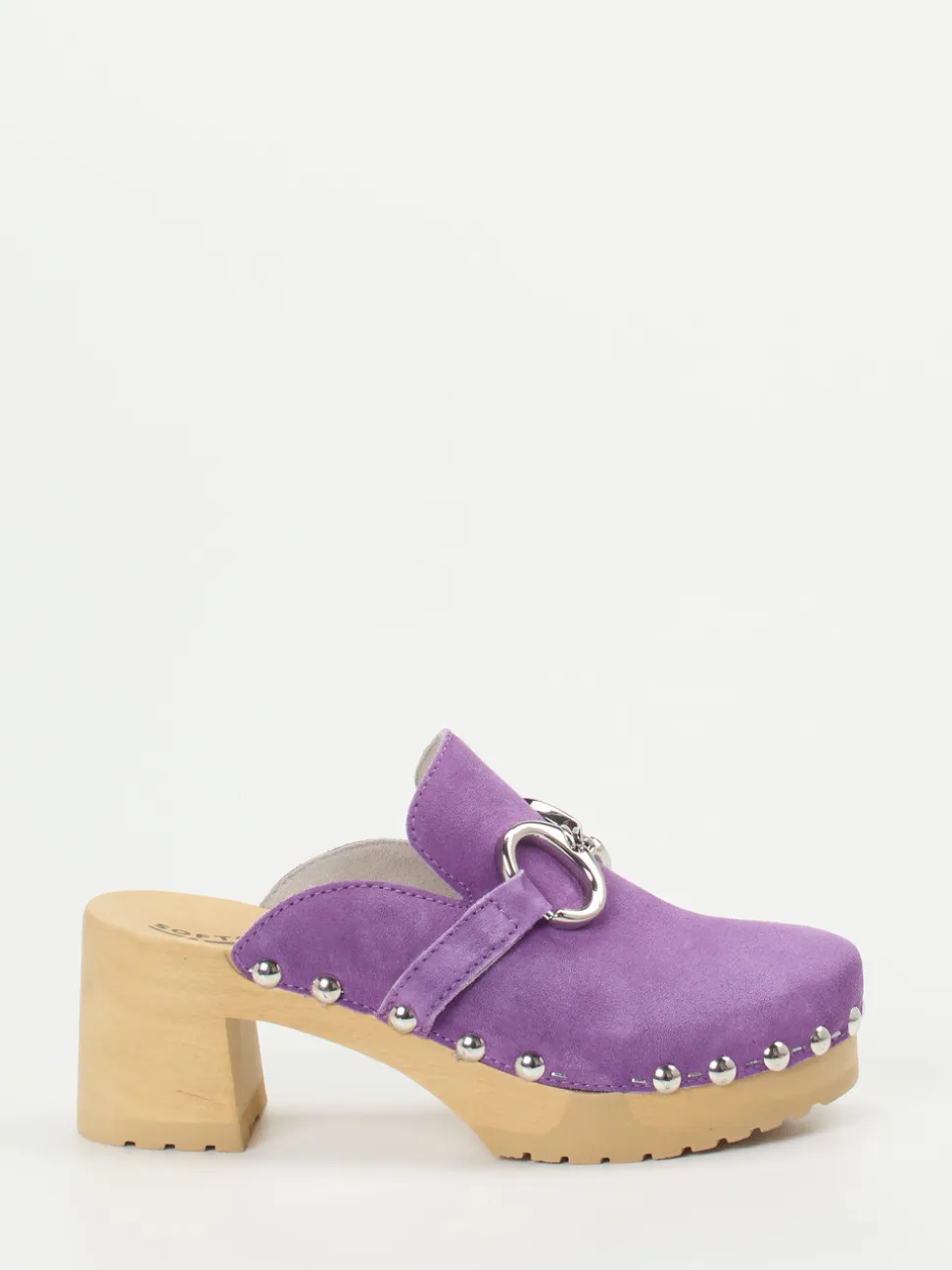Softclox – Plateau-Clogs aus Veloursleder Flieder