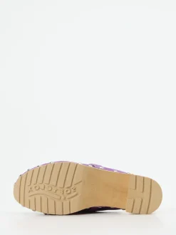 Softclox – Plateau-Clogs aus Veloursleder Flieder