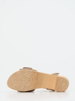 Softclox – Plateau-Sandalen aus Veloursleder sandbeige