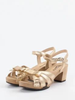 Softclox – Riemchensandale aus Metallicleder Gold